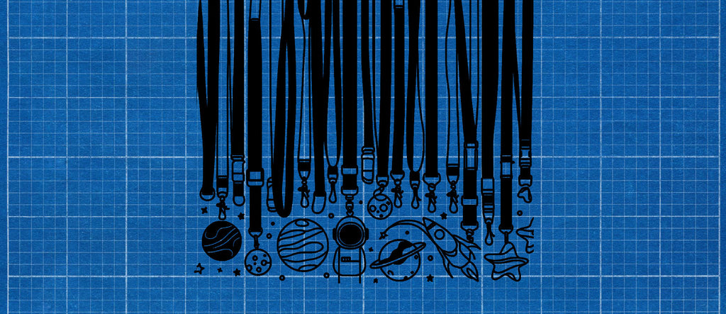 drawing of lanyards on graph paper