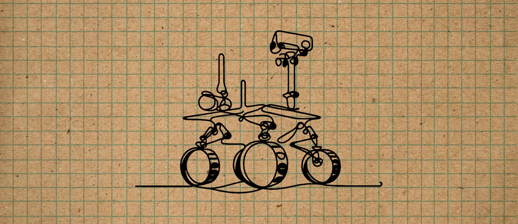 drawing of robot on graph paper